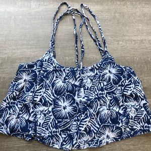 Hollister Blue Floral Crop Top
